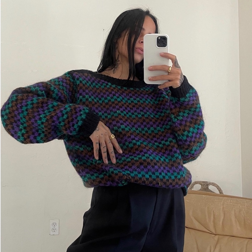 Vintage Dior checkered sweater